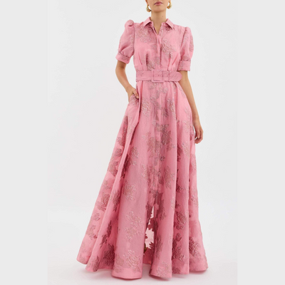 Assunta™ | Vestito Rosa con Maniche a Palloncino
