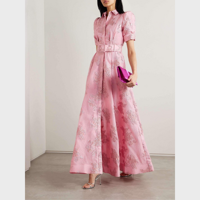Assunta™ | Vestito Rosa con Maniche a Palloncino