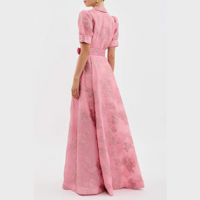 Assunta™ | Vestito Rosa con Maniche a Palloncino
