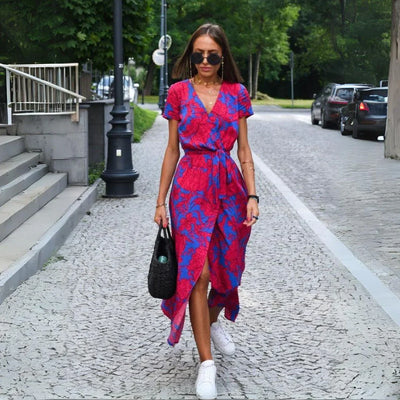 EVA | Abito Elegante con Scollatura a V e Copertura della Pancia