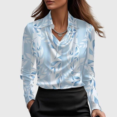 Antonella | Blusa con lucentezza di lusso e scollatura plissettata