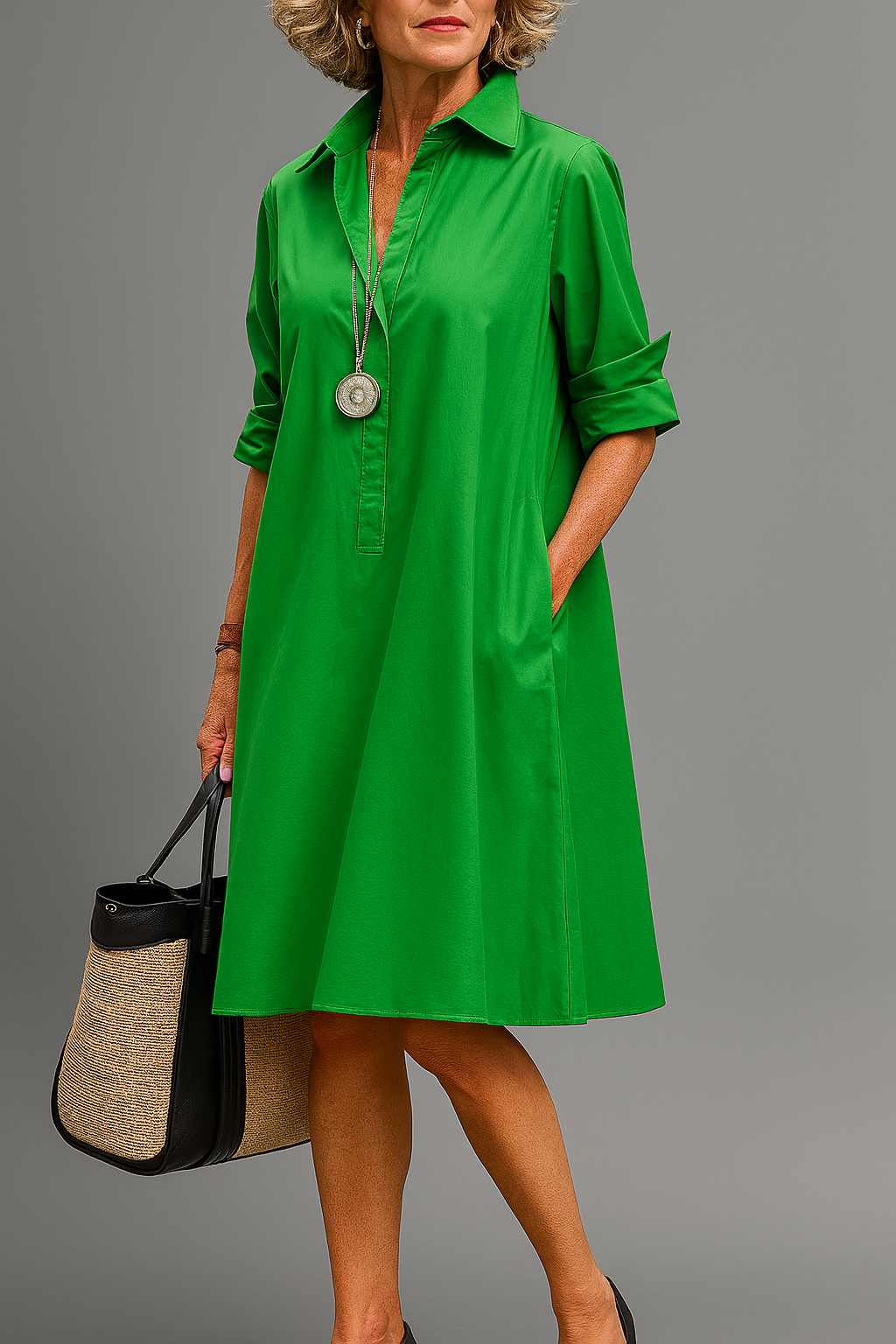 Bernadette - Abito Midi Elegante dal Fascino Senza Tempo