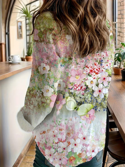 Mira™ | Camicia a maniche lunghe con colletto e stampa floreale