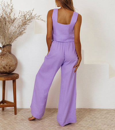 Megan™ | Set Top Minimalista e Pantaloni a Gamba Larga
