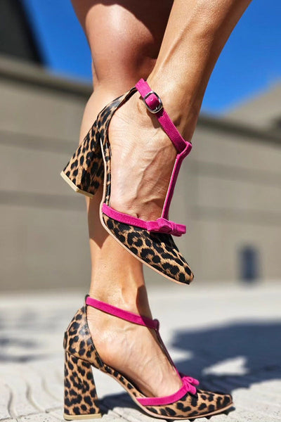 Beauu™ | Sandali con stampa leopardata verde e dettagli colorati