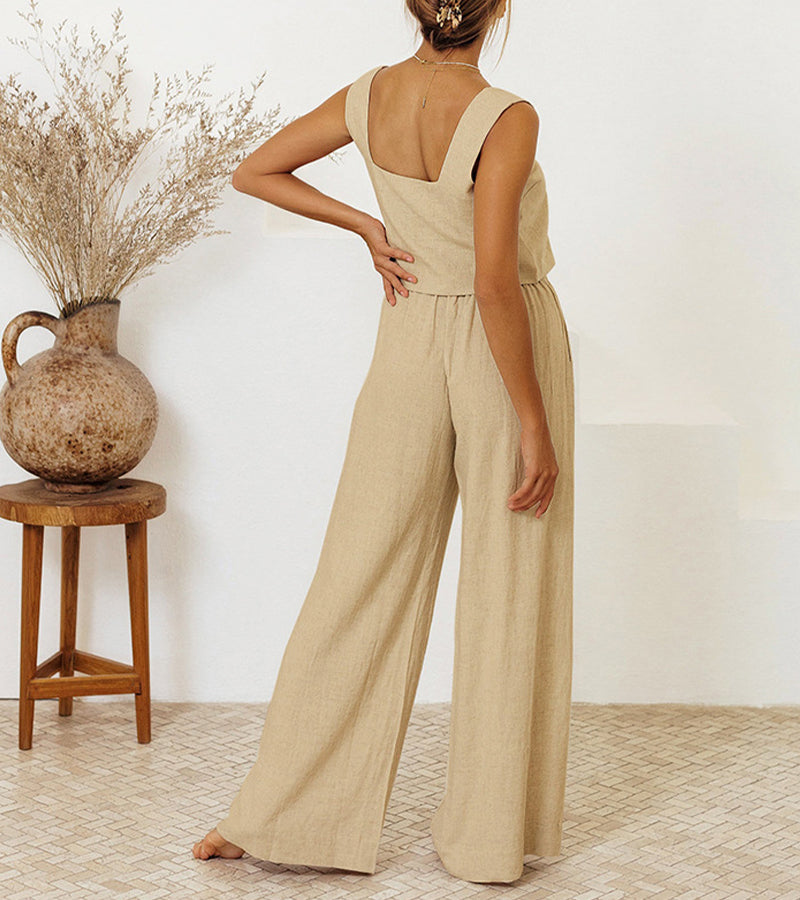 Megan™ | Set Top Minimalista e Pantaloni a Gamba Larga