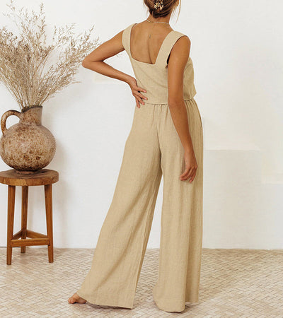 Megan™ | Set Top Minimalista e Pantaloni a Gamba Larga