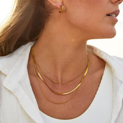 Collana a Catena Multilayer Dorata