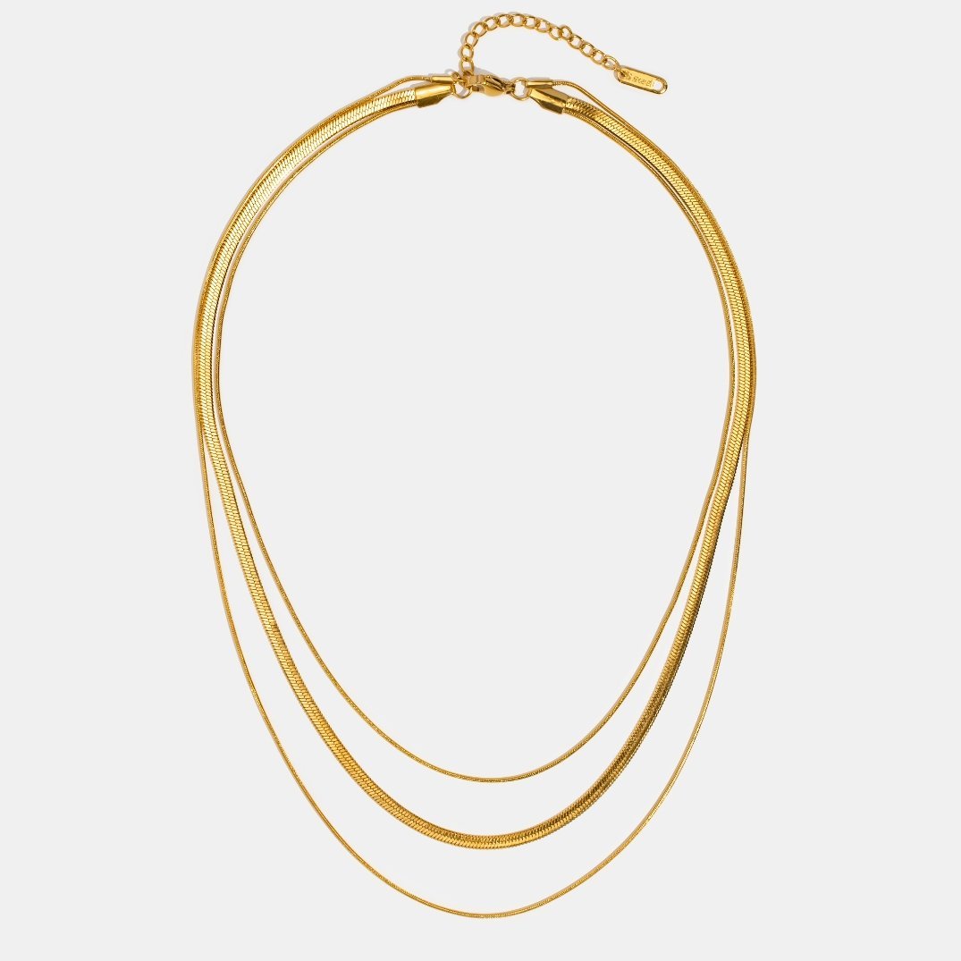 Collana a Catena Multilayer Dorata