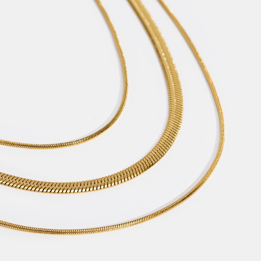 Collana a Catena Multilayer Dorata