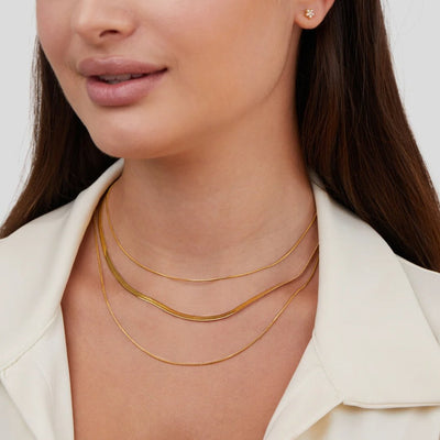 Collana a Catena Multilayer Dorata