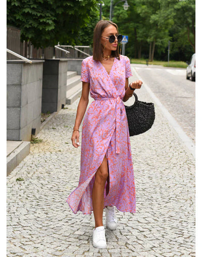 EVA | Abito Elegante con Scollatura a V e Copertura della Pancia