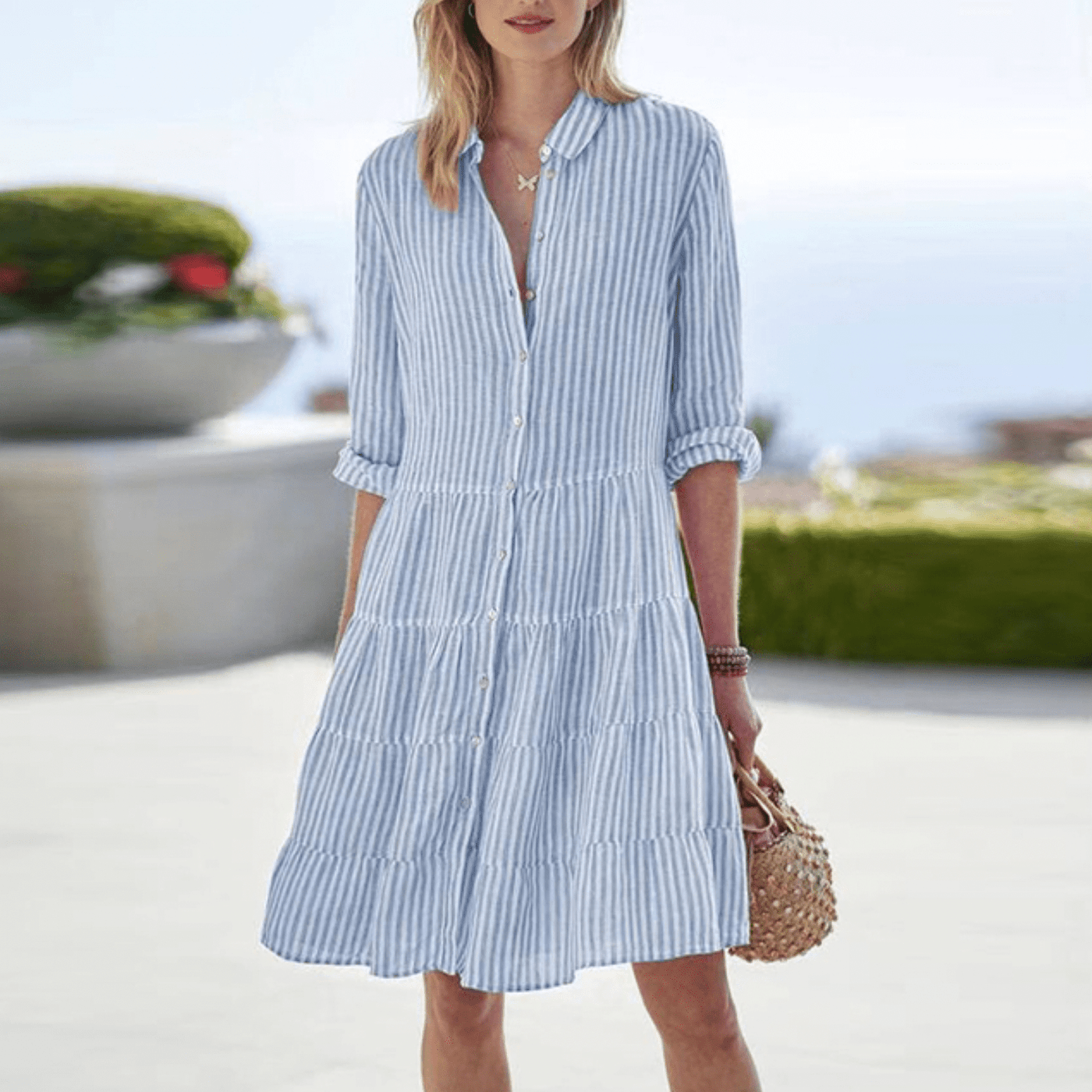 Letizia | Vestito a righe leggero
